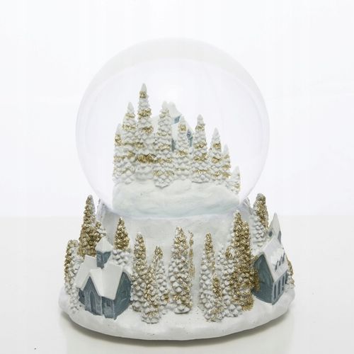 Śnieżna szklana Kula Z Pozytywką Świąteczna zimowe miasto dekoracja choinki na Arena.pl