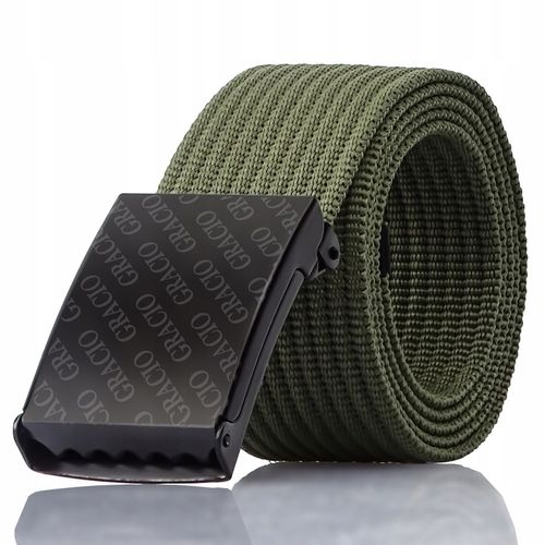 PARCIANY PASEK MĘSKI DO SPODNI Khaki Klamra Czarna GRACIO 105cm na Arena.pl