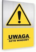 Tabliczka znak informacyjny 40x30 Srebrna UWAGA SZYB WINDY Dibond NADRUK UV