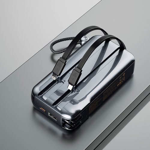 2w1 Ładowarka sieciowa UK US EU + powerbank 10000mAh USB-C USB-A - szara na Arena.pl