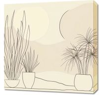 Obraz 60x60cm Roślinność w Pastelu