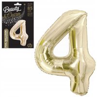 balon foliowy b&c cyfra 4 szampański 85cm ch-b8h4