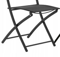 ZESTAW MEBLI OGRODOWYCH czarny KRZESŁA tarasowe STOLIK kawowy balkonowy