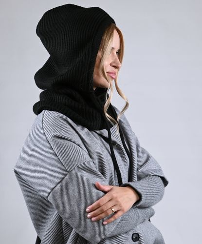 Czapka zimowa damska BALACLAVA kominarka kaptur na jesien Modna Czarna UNI na Arena.pl