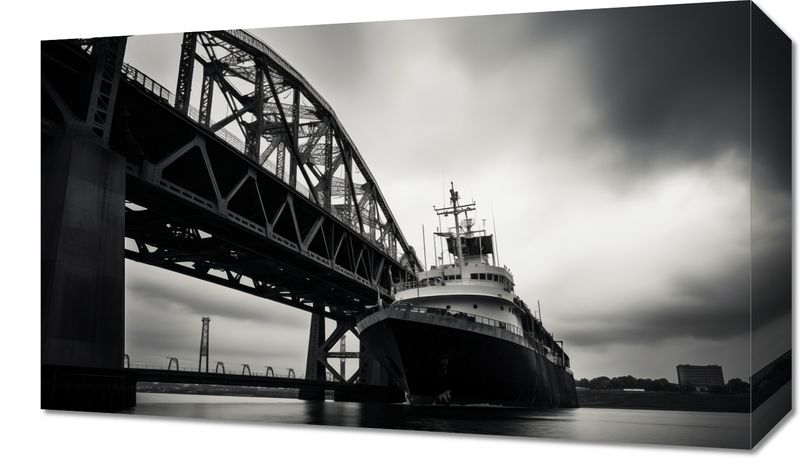 Obraz 50x30cm Statek przy Moście zdjęcie 1