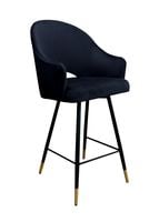 Hoker krzesło barowe Velvet czarna podstawa/złota MG19