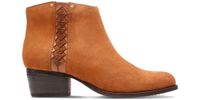 Clarks Botki Damskie - Maypearl Fawn - rozmiar 39 - Brązowa Skóra Zamszowa