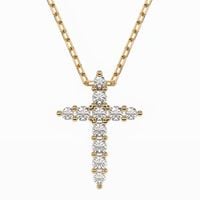 naszyjnik z żółtego złota 585 z diamentem (brylantem) 0,09 ct lab