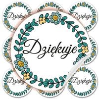 Naklejki DZIĘKUJĘ ozdobne 10 sztuk na prezenty
