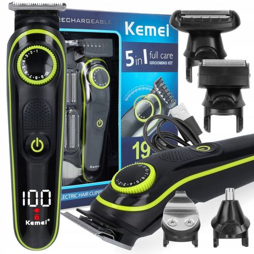 GOLARKA MĘSKA TRYMER DO BRODY WLOSÓW ZESTAW 5W1 KEMEI BARBER USB na Arena.pl