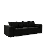 Duża Kanapa Rozkładana Sofa z Funkcją Spania i Pojemnikiem Hilton Czarna