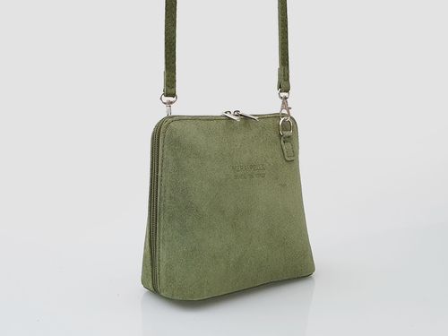 VERA PELLE torebka damska zamszowa listonoszka z paskiem V452 j.niebieska na Arena.pl