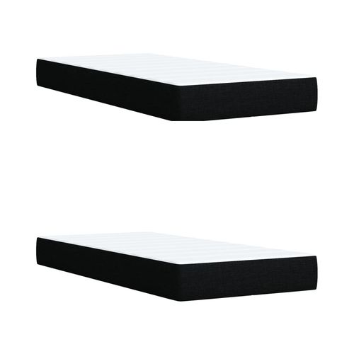 Łóżko kontynentalne z materacem, czarne, tkanina, 200x200 cm na Arena.pl