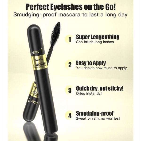 2 W 1 Tusz Do Rzęs 4D Mascara Pogrubiająco Wydłużający Czarny zdjęcie 5