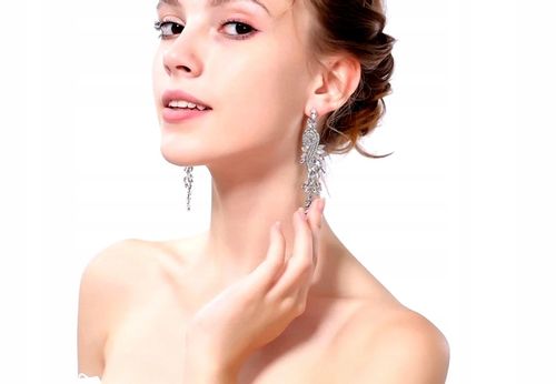 Srebrne Ozdobne Kolczyki Długie Kryształki Boho  P40 na Arena.pl