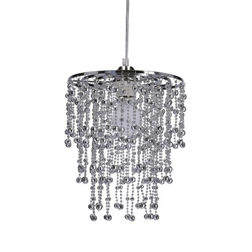 Roni lampa wisząca 1x60W E27 abażur chromowy na Arena.pl