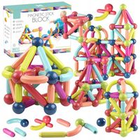 KLOCKI MAGNETYCZNE KONSTRUKCYJNE EDUKACYJNE MONTESSORI MAGNETIC ZESTAW 98EL