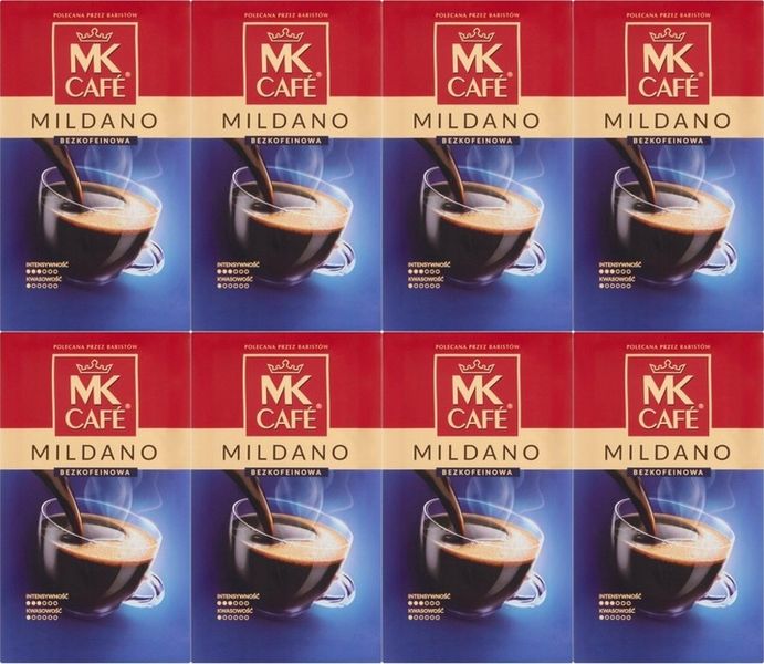 Kawa bezkofeinowa mielona MK Cafe Mildano 250 g x8 zdjęcie 1