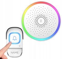 Dzwonek Bezprzewodowy 230V do Drzwi Furtki LED RGB Wodoodporny IP55 do 300m