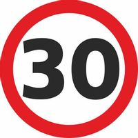 Naklejka OGRANICZENIE PRĘDKOŚCI 30 km/h śr. 18 cm