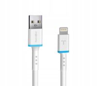 KABEL DO ŁADOWANIA REINSTON USB - LIGHTNING 2 M BIAŁY SIIKONOWY