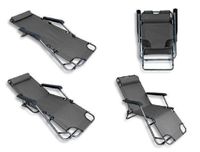 LEŻAK OGRODOWY TARASOWY TURYSTYCZNY SKŁADANY REGULOWANY SZARY