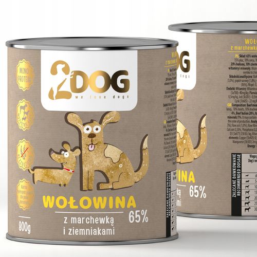 2Dog mokra karma wołowina z rosołem 800g na Arena.pl