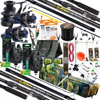 ZESTAW WĘDKARSKI KARP 2 WĘDKI 2 KOŁOWROTKI ROD POD