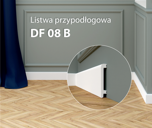 LISTWA PRZYPODŁOGOWA PODŁOGOWA TWARDA BIAŁA POLIMER HD dł. 2,4m na Arena.pl