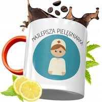 Kubek Pomarańczowy Dla Pielęgniarki Na Prezent Z Nadrukiem Ze Zdjęciem
