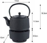 Imbryk żeliwny Kinghoff 0,8 l czarny