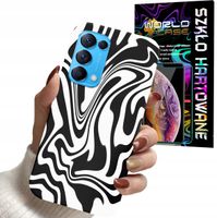 ETUI DO OPPO FIND X3 LITE - ABSTRAKCJA ZEBRA MODNE WZORY DLA KOBIET + SZKŁO