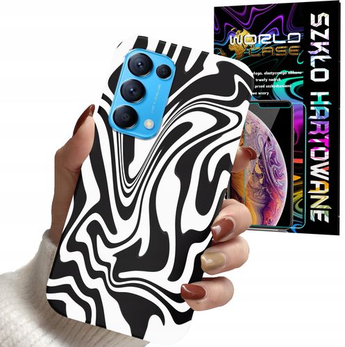 ETUI DO OPPO FIND X3 LITE - ABSTRAKCJA ZEBRA MODNE WZORY DLA KOBIET + SZKŁO na Arena.pl
