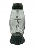 Znicz Solarny Fotowoltaiczny Piękny Krzyż z Różą Przyciemniany 28CM !