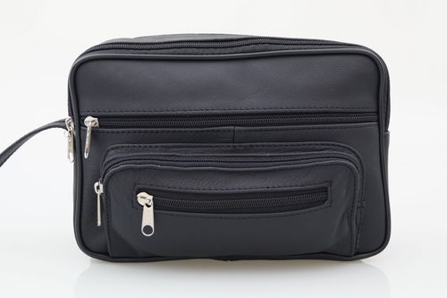 SASZETKA męska skórzana do ręki na dokumenty polska E006 czarna na Arena.pl