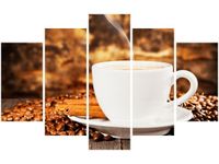 70 100CM OBRAZ 5 ELEM ZAPACH KAWY DRUK PŁÓTNO