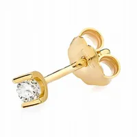 POJEDYNCZY ZŁOTY KOLCZYK pr. 333 z CYRKONIĄ 2mm