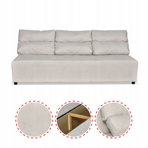 Zestaw KIMO funkcja spania sofa fotele Family Meble beżowy Hunter welur na Arena.pl