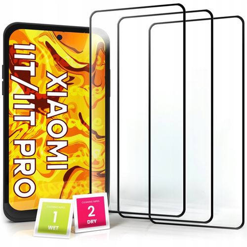 3-pak SZKŁO HARTOWANE DO XIAOMI 11T / 11T PRO na cały ekran 9H ochronne 5D na Arena.pl