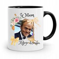 Kubek Czarny Donald Tusk Po Platforma Prezent Z Nadrukiem Ze Zdjęciem