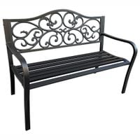 Ławka ogrodowa parkowa IRGA stalowa żeliwna 127x89x62 cm Czarna