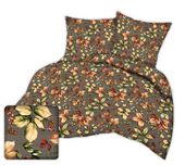 Pościel z kory 200x220 grafitowa jesienne liście