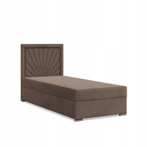 Łóżko Kontynentalne VICENZA BRĄZOWE JEDNOOSOBOWE Pojedyncze VELVET na Arena.pl
