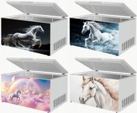 Naklejka samoprzylepna na zamrażarkę zmywarkę pralkę KONIE JEDNOROŻCE