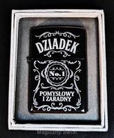 ELEGANCKA CZARNA ZAPALNICZKA NA DZIEŃ BABCI I DZIADKA DLA DZIADKA Prezent