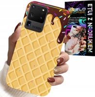 ETUI DO SAMSUNG GALAXY S20 Ultra - Z MOTYWEM WAFLA Z POLEWĄ CZEKOLADOWĄ