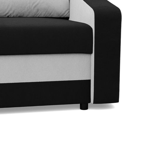 Sofa rozkładana, mikrofaza, AURELO, 148x87x90, czarny, biały | TYLETEGOTU na Arena.pl