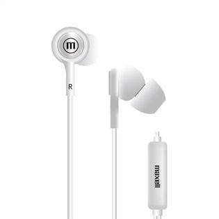 MAXELL EARPHONES IN-TIPS IN EAR STEREO WITH MICROPHONE WHITE 304011.00.CN