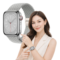 Pasek pleciony do Apple Watch 42mm 44mm 45mm 49mm opaska L szary trwały