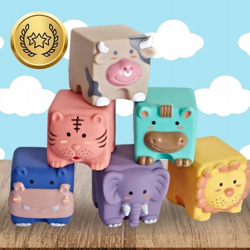 Miękkie kreatywne klocki sensoryczne dla niemowląt dzieci funkcja gryzaka na Arena.pl